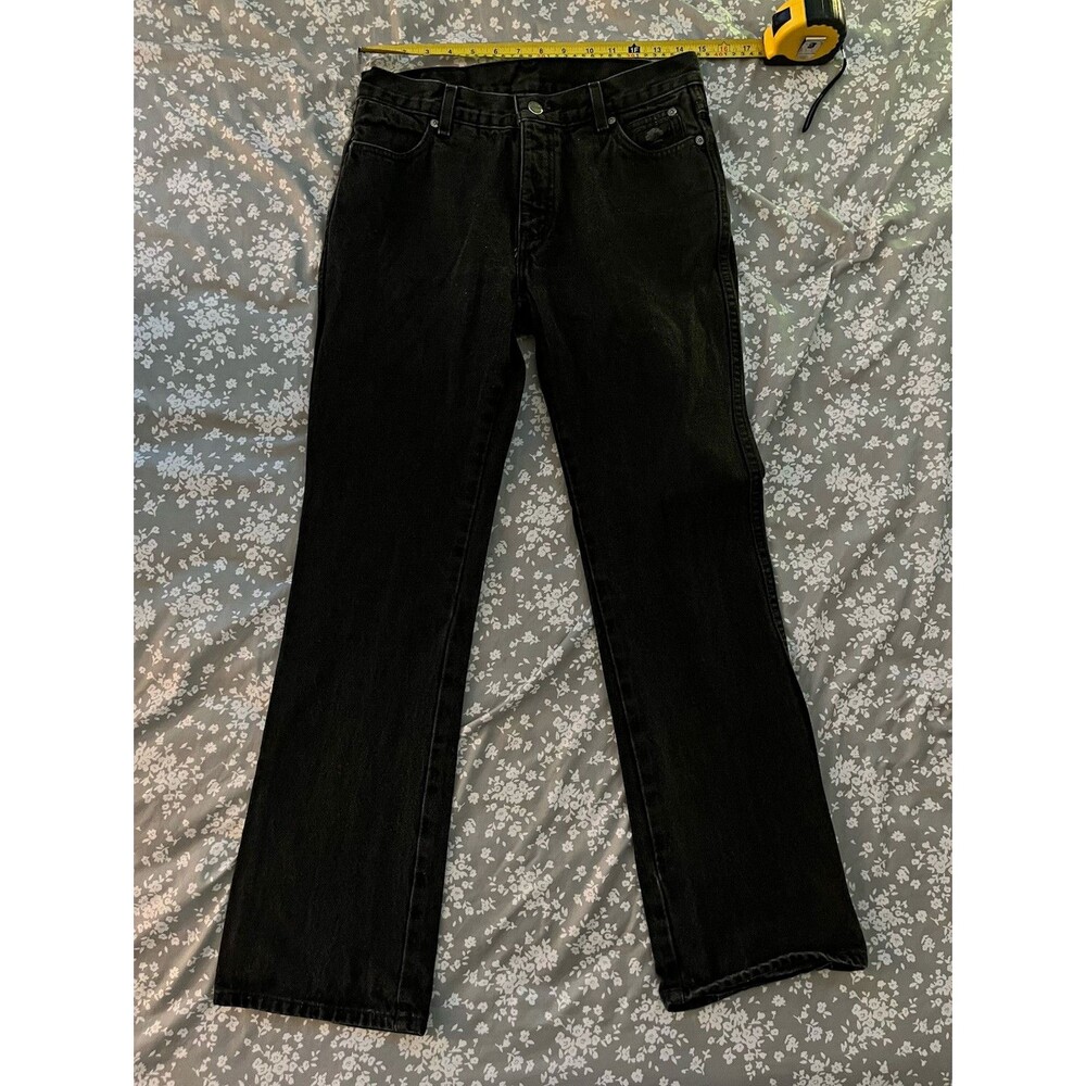 Vtg 2003 Harley Davidson Womens Black Denim Bootcut Jeans Size 8R Biker Y2K 8